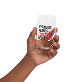 Pyramids Pearls & Educated Delta Girls 16 oz Can-Shaped Glass - Crimson & Black